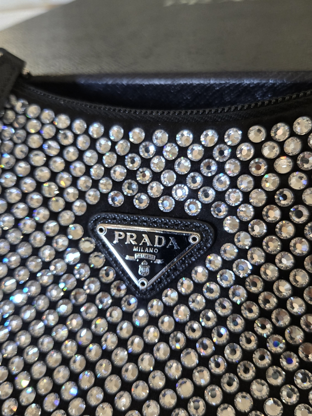 Prada Re Edition 2005 Black Crystal-Embellished Shoulder Bag - Picture 8 of 13